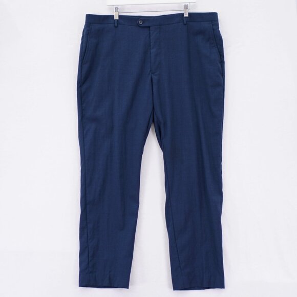 Hart Schaffner Marx Wool Blue Dress Pants Trousers 40 / 32 Mid Rise Flat Front - Picture 1 of 9